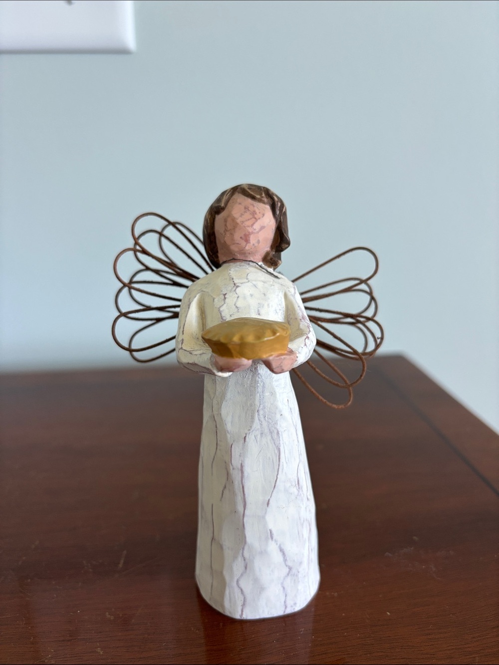 Willow Tree Angel Figurine with Brown Hair- Angel of the Hearth